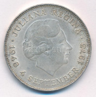 Hollandia 1973. 10G Ag "Julianna - Uralkodásának 25. évfordulója" T:AU Netherlands 1973. 10 Gulden Ag "Juliana - 25th An - Sin Clasificación