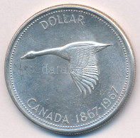 Kanada 1967. 1D Ag "Kanada Megalakulásának 100. évfordulója / II. Erzsébet" T:XF Karc Canada 1967. 1 Dollar Ag "100th An - Unclassified