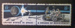 United States, Scott #1435b, Used(o), 1971, Moonscape, Continuous Pair, 8¢ - Usados