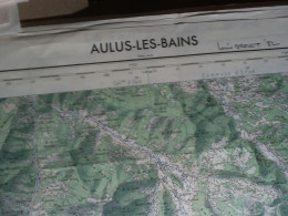 CARTE IGN AULUS-LES-BAINS (ARIEGE) 1/50000ème -56x73cm -2cm=1km -mise à Jour De 1972 -IGN FRANCE - Cartes Topographiques