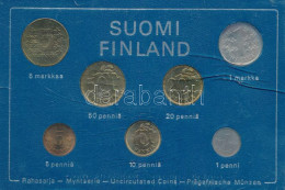 Finnország 1974. 1p-5M (7xklf) Forgalmi Sor Plasztik Tokban T:UNC A Tok Sérült Finland 1974. 1 Penni - 5 Markka (7xdiff) - Non Classificati