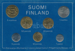 Finnország 1978. 1p-5M (7xklf) Forgalmi Sor Plasztik Tokban T:UNC A Tok Kissé Sérült Finland 1978. 1 Penni - 5 Markka (7 - Sin Clasificación