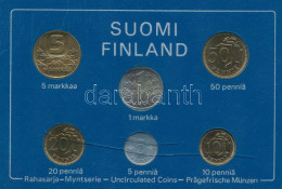 Finnország 1982. 5p-5M (6xklf) Forgalmi Sor Plasztik Tokban T:UNC A Tok Kissé Sérült Finland 1982. 5 Pennia - 5 Markka ( - Ohne Zuordnung