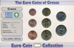 Görögország 2002-2010. 1c-2E (8xklf) Forgalmi összeállítás "The Euro Coins Of Greece" Karton Díszlapon T:AU  Greece 2002 - Sin Clasificación