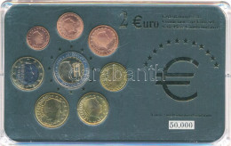 Luxemburg 2003-2004. 1c-2E (8xklf) Forgalmi összeállítás Műanyag Dísztokban, Benne 2004. 2E "Monogram" Forgalmi Emlékkia - Unclassified