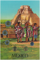 Mexikó 1997-1999. 5c-5P (7xklf) Forgalmi Szett Dekoratív, Informatív Kartonlapon T:UNC Patina Mexico 1997-1999. 5 Centav - Sin Clasificación