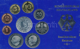 NSZK 1974G 1pf-5M (9xklf) Forgalmi Szett Műanyag Tokban T:PP GFR 1974G 1 Pfennig - 5 Mark (9xdiff) Coin Set In Plastic C - Non Classificati