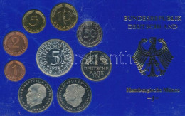 NSZK 1974J 1pf-5M (9xklf) Forgalmi Szett Műanyag Tokban T:PP GFR 1974J 1 Pfennig - 5 Mark (9xdiff) Coin Set In Plastic C - Non Classificati