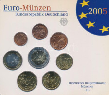 Németország 2005D 1c-2E (8xklf) Forgalmi Szett Műanyag Tokban T:UNC Germany 2005D 1 Cent - 2 Euro (8xdiff) Coin Set In P - Non Classés