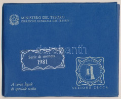 Olaszország 1981. 1L-500L (11xklf) Forgalmi Sor, Közte 500L Ag Fóliatokban, Tanúsítvánnyal, Borítékban T:UNC Patina Ital - Sin Clasificación