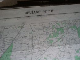 CARTE IGN ORLEANS (LOIRET) 1/25000ème -56x73cm -4cm=1km -mise à Jour De 1958 -IGN FRANCE - Topographical Maps
