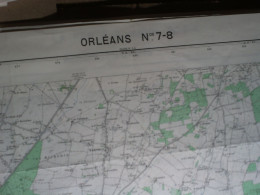 CARTE IGN ORLEANS (LOIRET) 1/25000ème -56x73cm -4cm=1km -mise à Jour De 1958 -IGN FRANCE - Topographische Kaarten