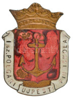 ~1930. "I. Számú Polgári Fiúiskola Újpest" Zománcozott Bronz Iskolajelvény (47x36mm) T:VF Zománchiba, Letört Tű, A Hátol - Non Classificati