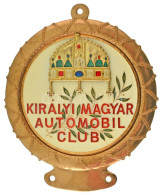 ~1990. "Királyi Magyar Automobil Club" Aranyozott, Zománcozott Bronz Felcsavarozható Autójelvény (85x102mm) T:UNC - Zonder Classificatie