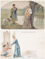 **, * 15 Db RÉGI Zsáner Képeslap Vegyes Minőségben: Hölgyek, Szerelmes Párok / 15 Pre-1945 Postcards In Mixed Quality: L - Non Classés
