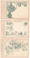 **, * Sténographie Duployé - 5 Db Régi Gyorsírás Képeslap / 5 Pre-1945 Shorthand Postcards (stenography) - Ohne Zuordnung