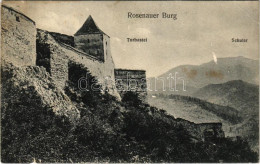 T3/T4 Barcarozsnyó, Rozsnyó, Rosenau, Rasnov; Torbastei, Schuler / Vár és Bástya. G. Gutt / Castle And Bastion (szakadás - Unclassified