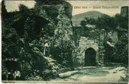 T2/T3 1921 Déva, Vár, Dávid Ferenc Emlékfülke. Laufer Vilmos Kiadása / Castle Ruins, Monument (fl) - Zonder Classificatie