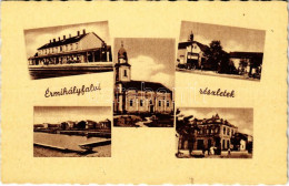 ** T1 Érmihályfalva, Valea Lui Mihai; Vasútállomás, Templom, Gluck üzlete / Railway Station, Church, Shop - Ohne Zuordnung