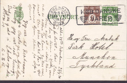 Denmark Uprated Postal Stationery Ganzsache (94-H) Slogan Flamme 'Køb Danske Varer' KØBENHAVN Omk. 1930 MÜNCHEN Germany - Ganzsachen