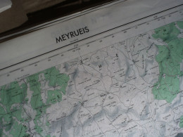 CARTE IGN MEYRUEIS (LOZERE) 1/50000ème -56x73cm -2cm=1km -mise à Jour De 1966 -IGN FRANCE - Topographische Kaarten