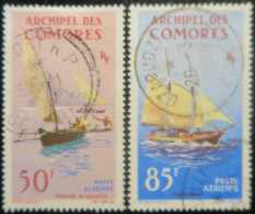 LP3972/29 - 1964 - COLONIES FRANÇAISES - COMORES - POSTE AERIENNE - N°10 à 11 Oblitérés - Aéreo