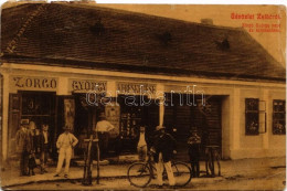 * T3 1924 Zsibó, Jibou; Zörgő György Háza, üzlete és Saját Kiadása / Publisher's Shop And House, Bicycle (r) - Non Classificati