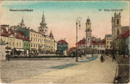 ** T3 Besztercebánya, Banská Bystrica; IV. Béla Király Tér, üzletek, Városháza. Vasúti Levelezőlapárusítás 1026. / Squar - Unclassified