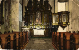 * T3/T4 1924 Késmárk, Kezmarok; Thököly Vár Kápolna Belseje / Castle Chapel Interior (Rb) - Zonder Classificatie