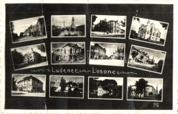 T3 Losonc, Lucenec; Mozaiklap: Zsinagóga, Városháza, Templom / Multi-view Postcard With Synagogue, Town-hall, Church (fa - Ohne Zuordnung