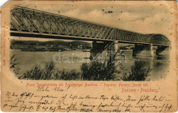 T4 1899 (Vorläufer) Pozsony, Pressburg, Bratislava; Ferenc József Híd / Franz Josephsbrücke / Bridge (EM) - Ohne Zuordnung