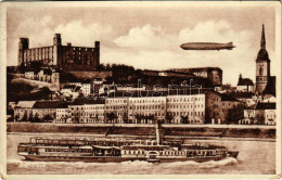 T2/T3 1932 Pozsony, Pressburg, Bratislava; Vár, "WIEN" Gőzhajó, Léghajó / Castle, Steamship, Airship (EK) - Ohne Zuordnung