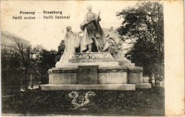 T2/T3 1915 Pozsony, Pressburg, Bratislava; Petőfi Szobor / Petőfi Denkmal / Statue + "Militärpflege (Katonai ápolási ügy - Unclassified
