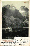 T2/T3 1903 Tátra, Tatry; Fehérpataki Völgy, Zöld Tó A Frigyes Főherceg Menházzal, Karbunkulustorony Ködben. Feitzinger E - Unclassified