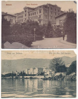 * T2/T3 Abbazia, Opatija; Hotel Kronprinzessin Stephanie, Café Quarnero - 2 Pre-1910 Postcards / Szálloda és Kávéház - 2 - Ohne Zuordnung