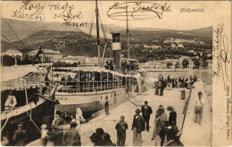 T2/T3 1905 Crikvenica, Cirkvenica; Molo / Port, Steamships (EK) - Ohne Zuordnung