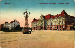 T2/T3 1916 Zagreb, Zágráb; Trgovacka Komora / Kereskedelmi és Iparkamara. Vasúti Levelezőlapárúsítás 55sz. / Chamber Of  - Zonder Classificatie