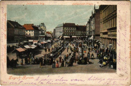 T3 1901 Zagreb, Zágráb, Agram; Jelacicev Trg / Square, Market / Piac (EK) + "NAGY-KANIZSA-BRÓD 61. SZ." Vasúti Mozgópost - Zonder Classificatie