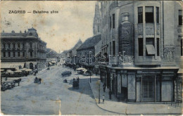 * T3/T4 1911 Zagreb, Zágráb; Bakaceva Ulica / Street, Market / Utca és Piac (szakadás / Tear) - Sin Clasificación