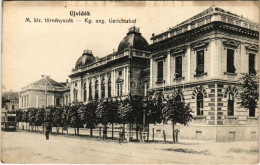 ** T2/T3 Újvidék, Novi Sad; M. Kir. Törvényszék, Villamos. Hajós Tőzsde Kiadása / Kg. Ung. Gerichtshof / Court, Tram (EK - Ohne Zuordnung