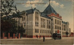 ** T2/T3 Újvidék, Novi Sad; Kir. Katolikus Magyar Főgimnázium, Villamos / School, Tram - Unclassified