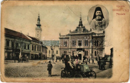 T4 1914 Újvidék, Novi Sad; Szerb Püspöki Palota, üzletek, Automobil / Serbian Bishop's Palace, Shops, Automobile (EM) - Ohne Zuordnung