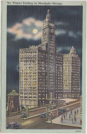 T2/T3 Chicago, Wrigley Building At Night, Automobiles (EK) - Non Classificati