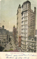 * T3/T4 New York, Park Row, Decorated Postcard (fa) - Zonder Classificatie