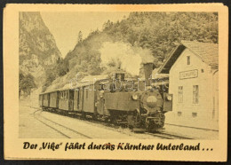 Eisenkappel, Bahnhof, Der "Vike" Fährt Durchs Kärntner Unterland... / Railway Station, Locomotive, Train. 3-tiled Touris - Ohne Zuordnung