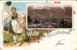 T3 Innsbruck (Tirol), Vom Berg Isel. Carl Otto Hayd Kunstverlag Art Nouveau, Floral, Litho (EB) - Ohne Zuordnung