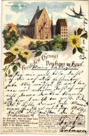 T4 1898 (Vorläufer) Leipzig, Thomaskirche. Postkarte "Von Haus Zu Haus" No. 15. Floral (cut) - Ohne Zuordnung