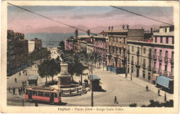T2/T3 1929 Cagliari, Piazza Jenne, Largo Carlo Felice / Street View, Tram (EK) - Non Classés