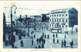 T2/T3 1929 Cagliari, Largo Carlo Felice / Street View, Tram (fl) - Zonder Classificatie