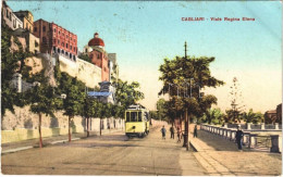 T2/T3 1929 Cagliari, Viale Regina Elena / Street View, Tram (fl) - Non Classés